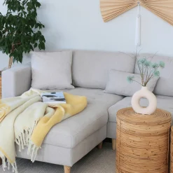 Brandy - venstrevendt u-sofa i beige med chaiselong - L: 366 x D: 211 x H: 80 cm