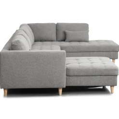 Brandy - venstrevendt u-sofa i grå med chaiselong -  L: 366 x D: 211 x H: 80 cm