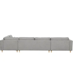 Brandy - venstrevendt u-sofa i grå med chaiselong -  L: 366 x D: 211 x H: 80 cm