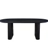 Carisma sort ovalt lamel spisebord 200 x 100 cm med søjleben