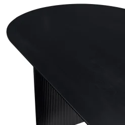 Carisma sort ovalt lamel spisebord 200 x 100 cm med søjleben