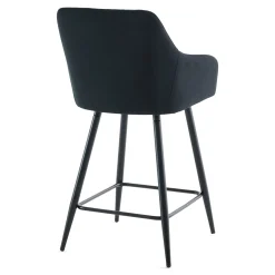 Carlo - barstol sort velour med armlæn 65 cm