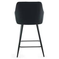 Carlo - barstol sort velour med armlæn 65 cm