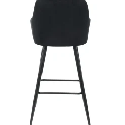 Carlo barstol - sort velour med armlæn 65 cm