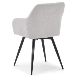 Carlo spisebordsstol - Beige polstret med drejefunktion 360 grader