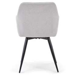 Carlo spisebordsstol - Beige polstret med drejefunktion 360 grader