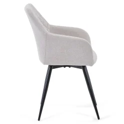 Carlo spisebordsstol - Beige polstret med drejefunktion 360 grader