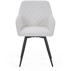 Carlo spisebordsstol -  Hvid boucle med drejefunktion 360 grader