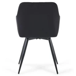 Carlo spisebordsstol - Sort velour med drejefunktion 360 grader