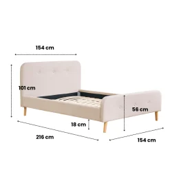 Christian sengeramme i grå 140x200 cm ekskl. sengelameller og madrasser