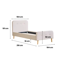 Christian sengeramme i grå 90x200 cm ekskl. sengelameller og madrasser