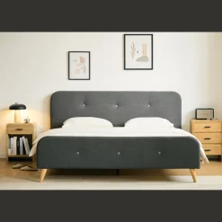 Christian sengeramme i grå 180x200 cm ekskl. sengelameller og madrasser