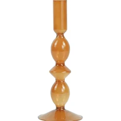 Cora glas lysestage amber 20 cm