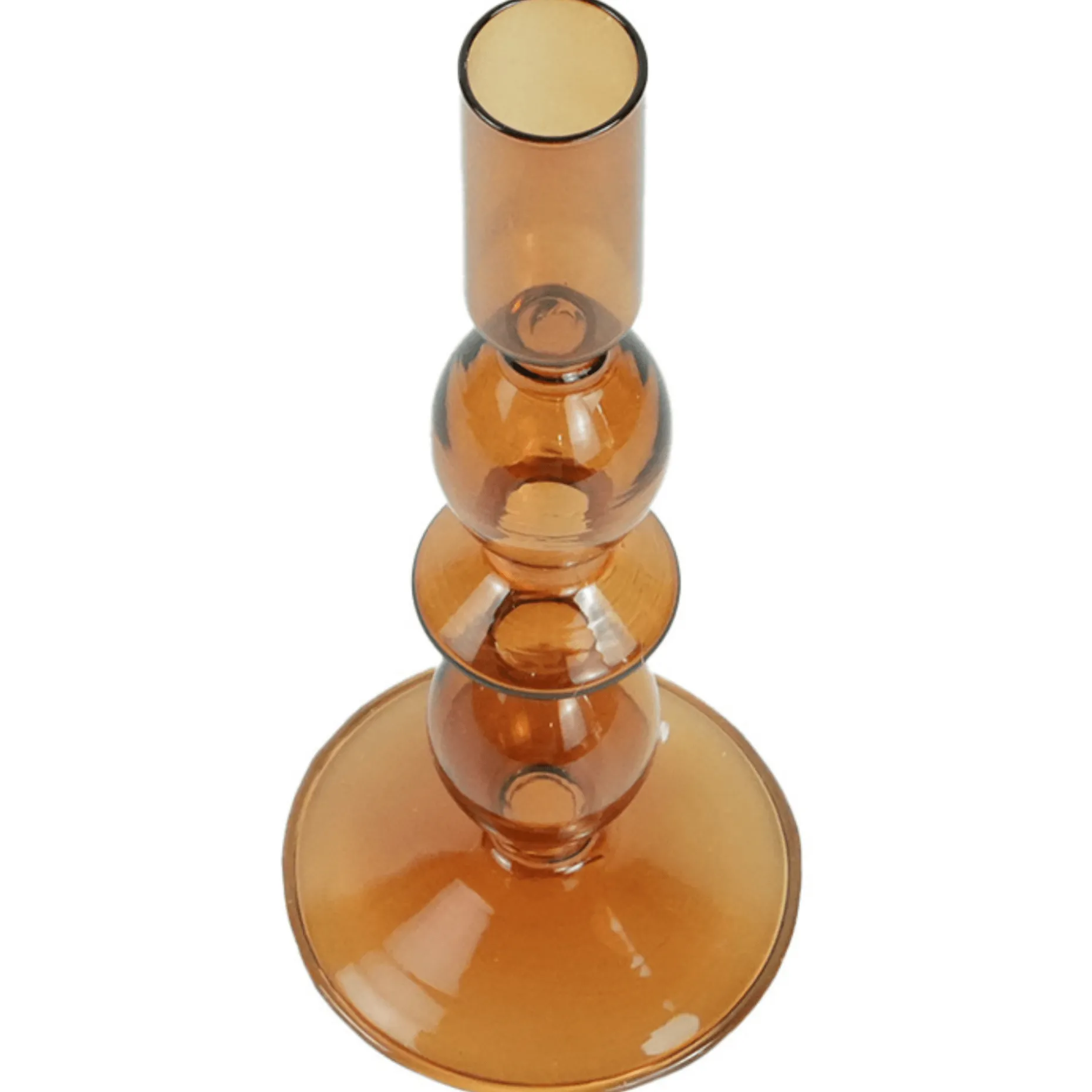 Cora glas lysestage amber 20 cm