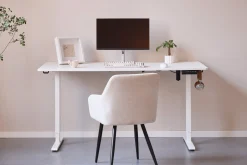 Damian hæve- og sænkebord skrivebord 160x80 cm i hvid