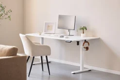 Damian hæve- og sænkebord skrivebord 160x80 cm i hvid