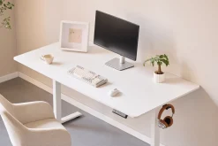 Damian hæve- og sænkebord skrivebord 160x80 cm i hvid