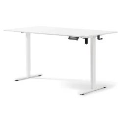 Damian hæve- og sænkebord skrivebord 160x80 cm i hvid