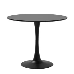 Diego rundt spisebord i sort med trompetfod Ø90 cm