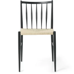 Elena spisebordsstol - sort med fletsæde