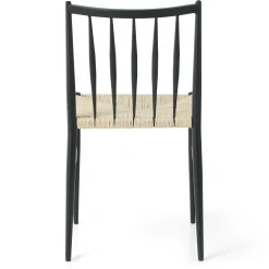 Elena spisebordsstol - sort med fletsæde