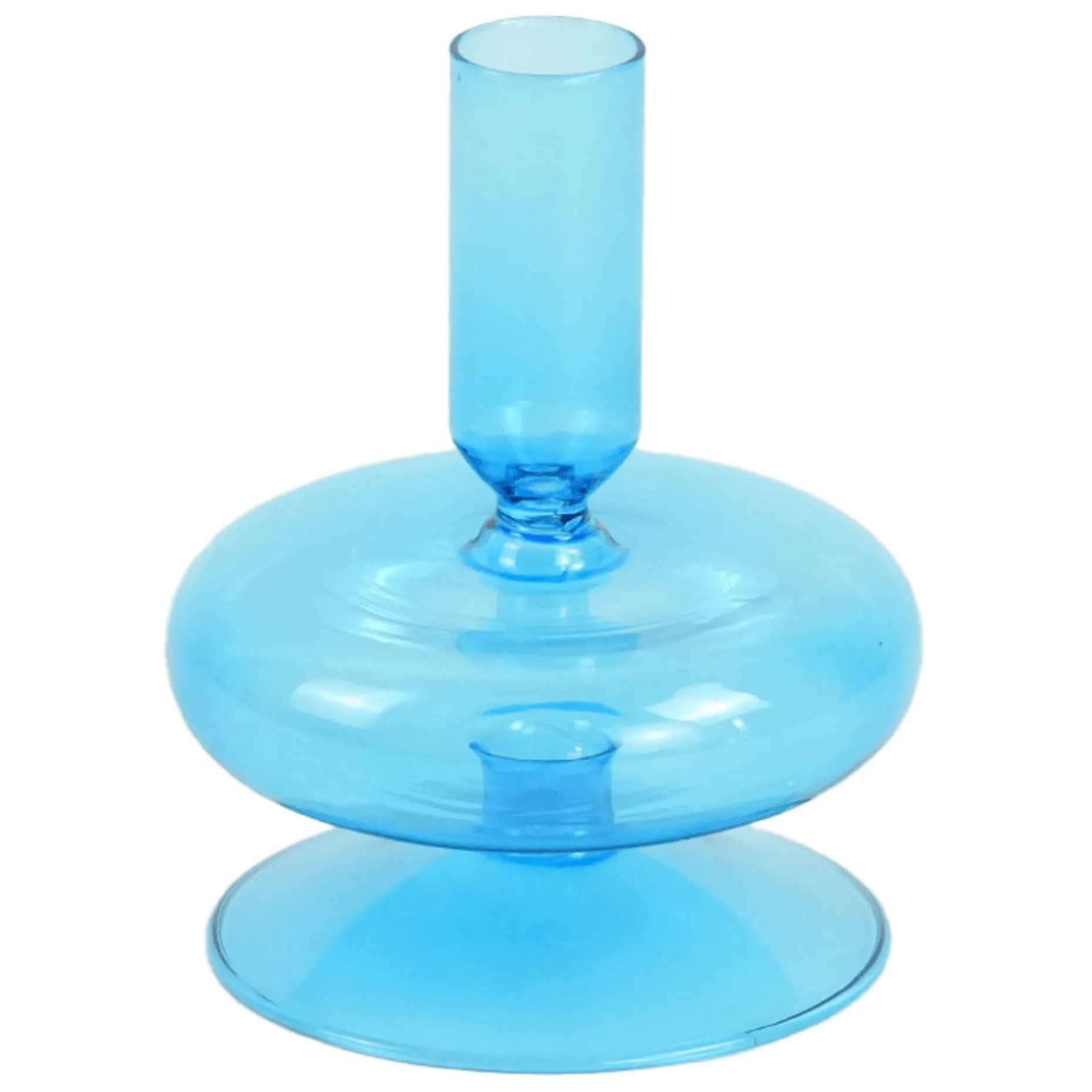 Elly glas lysestage blå 12 cm