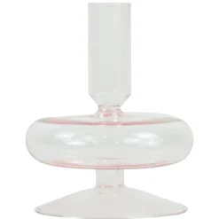 Elly glas lysestage lyserød 12 cm