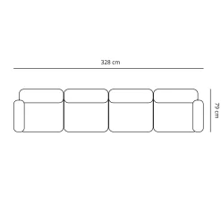 Emilia modulsofa i sand 4 moduler L: 328 X D: 79 X H: 72 cm