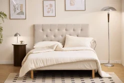 Enzo sidebord i stenbordplade med røget eg lamelfod Ø40 cm