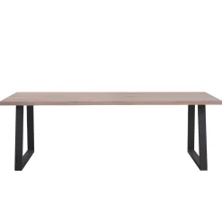 Esther plankebord - 300x95 cm - i hvidolieret eg med firkantet ben - (Forberedt til tillægsplader)