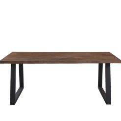 Esther plankebord - 200x95 cm - i smoked eg med firkantet ben - (Forberedt til tillægsplader)