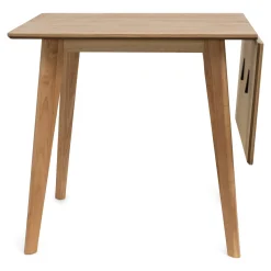 Ezra - Eg klap ud spisebord med tillægsplader i lakeret egefiner - 80/120 x 80 cm