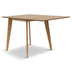 Ezra - Eg klap ud spisebord med tillægsplader i lakeret egefiner - 80/120 x 80 cm