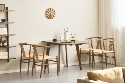 Ezra - Røget Eg klap ud spisebord med tillægsplader i lakeret egefiner - 80/120 x 80 cm