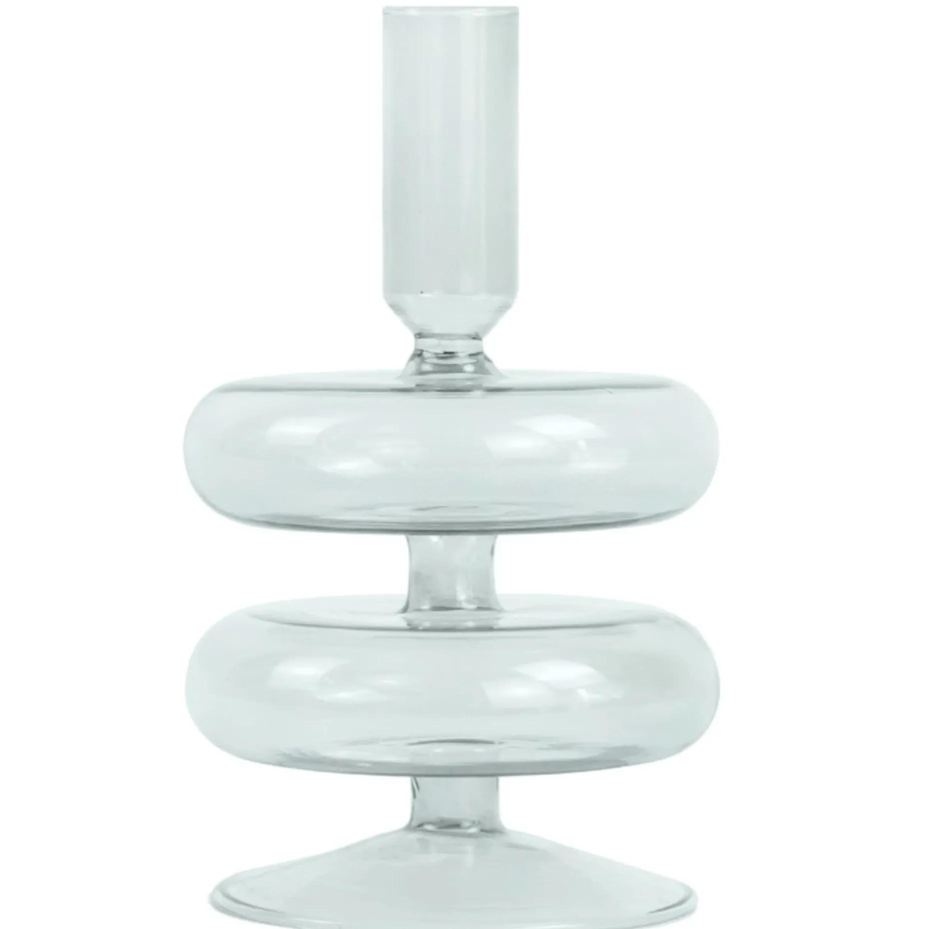 Fairy glas lysestage grå 15 cm