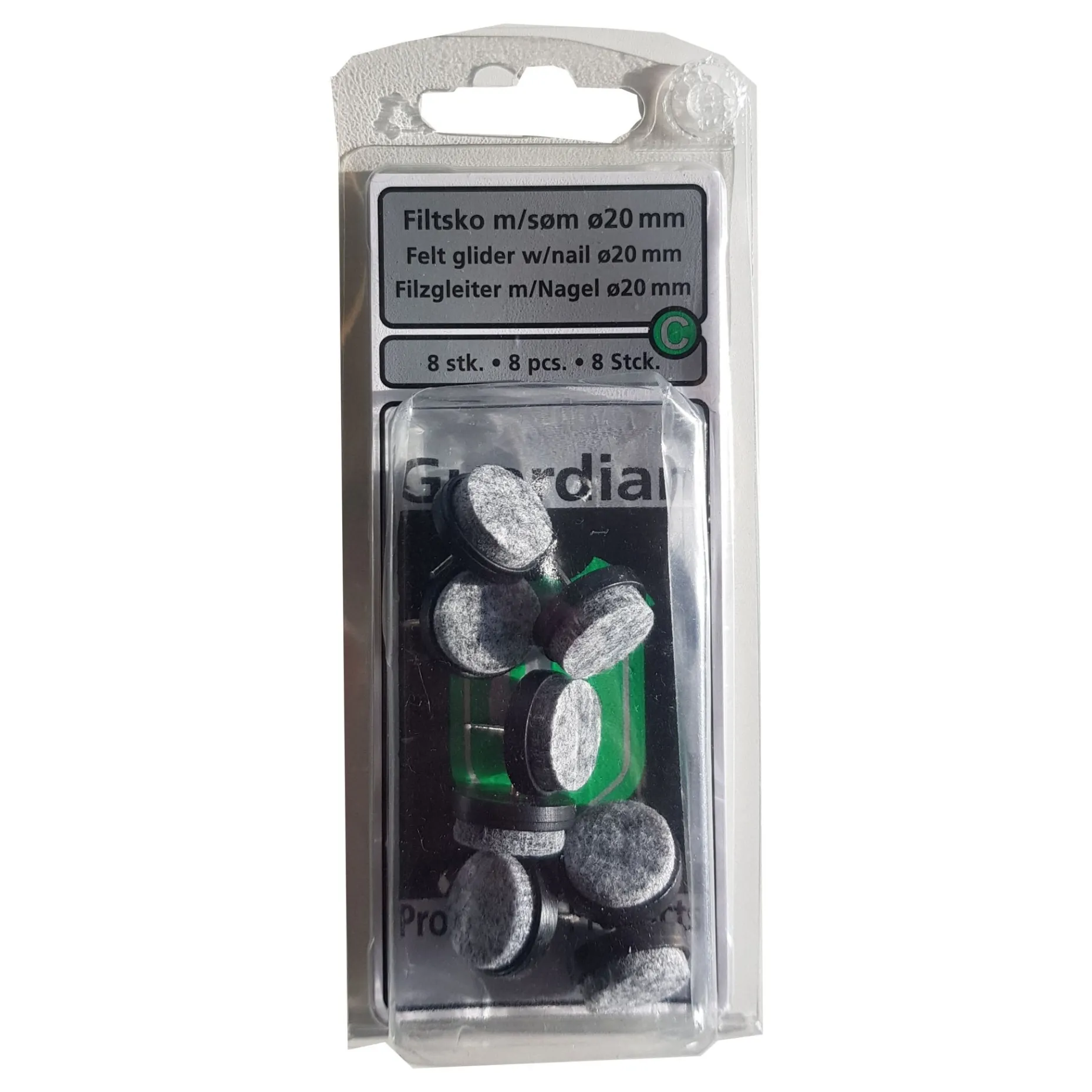 Filtsko med søm ø20mm sort