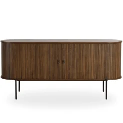 Florence jalousi skab med lameller i røget eg 160x45x75 cm