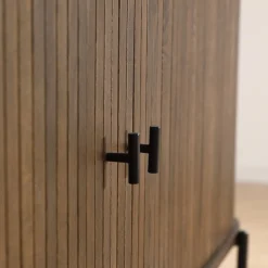 Florence jalousi skab med lameller i røget eg 160x45x75 cm