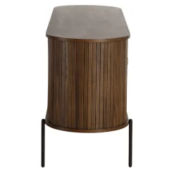 Florence jalousi skab med lameller i røget eg 160x45x75 cm