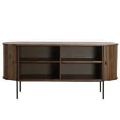 Florence jalousi skab med lameller i røget eg 160x45x75 cm