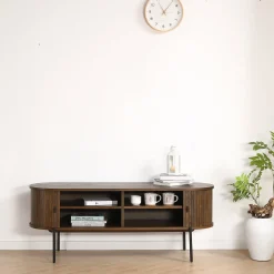 Florence jalousi tv-bord med lameller i røget eg 138x40x55 cm