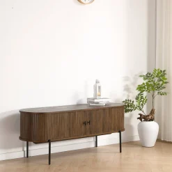 Florence jalousi tv-bord med lameller i røget eg 138x40x55 cm