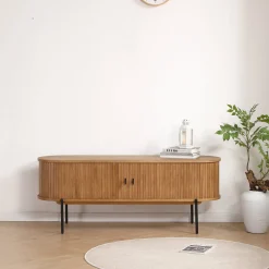 Florence jalousi tv-bord med lameller i eg 138x40x55 cm