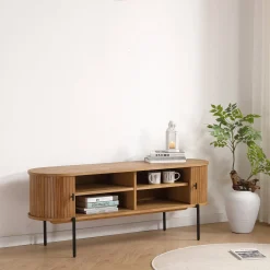 Florence jalousi tv-bord med lameller i eg 138x40x55 cm