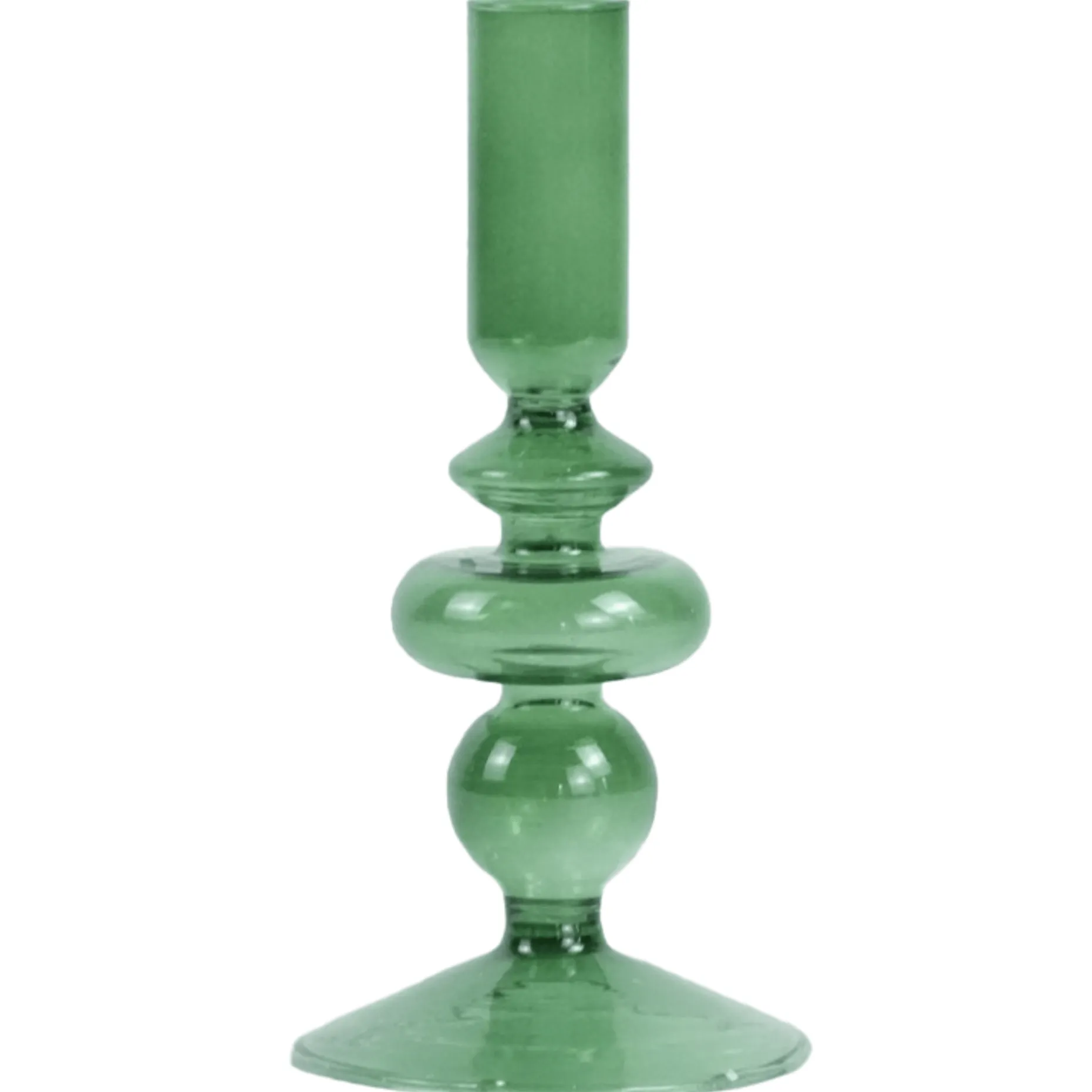 Gracie glas lysestage grøn 18 cm