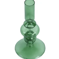 Gracie glas lysestage grøn 18 cm