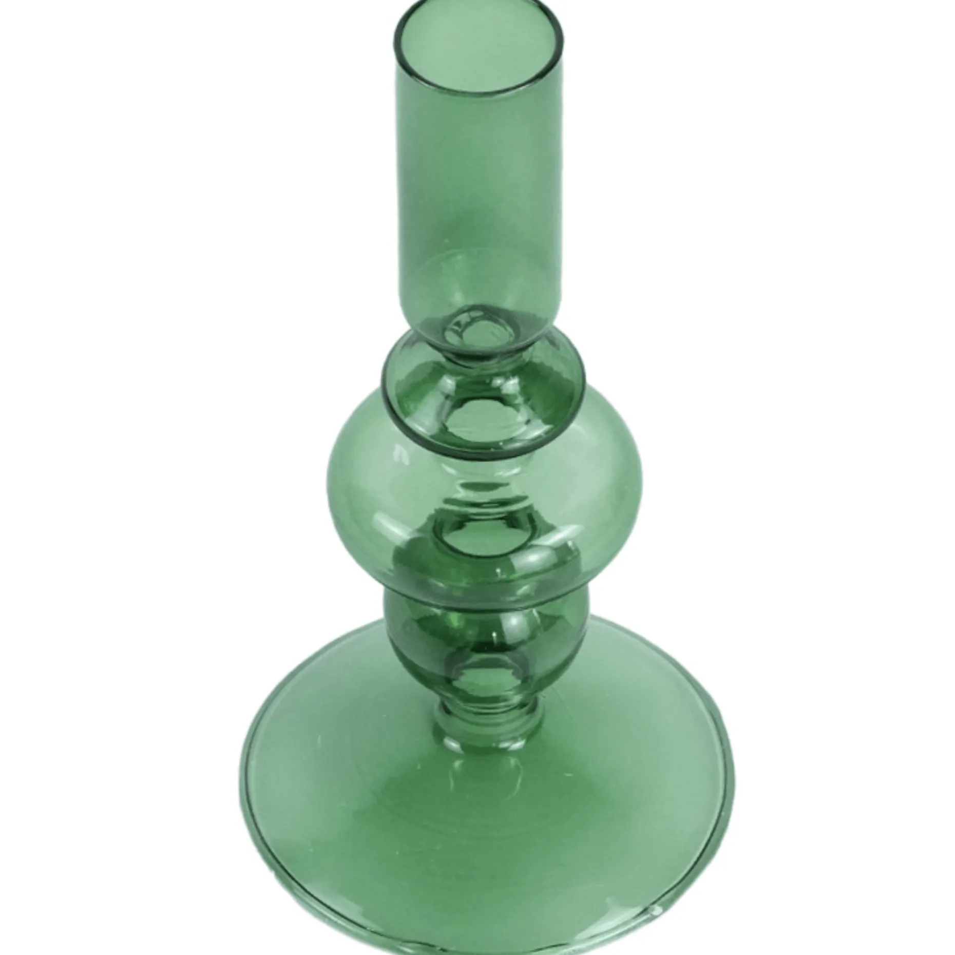 Gracie glas lysestage grøn 18 cm