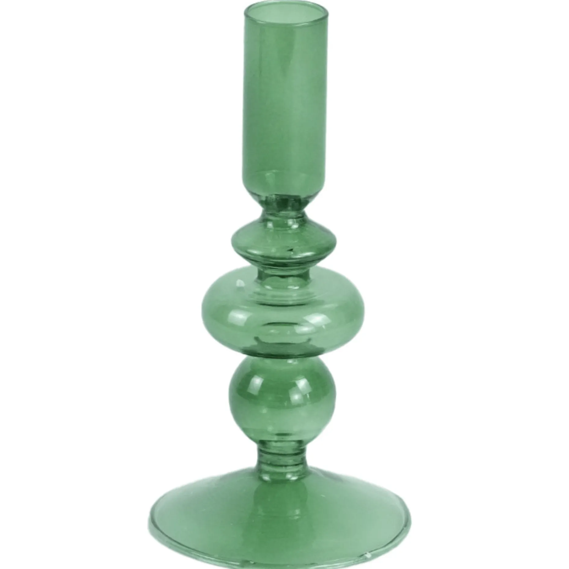 Gracie glas lysestage grøn 18 cm