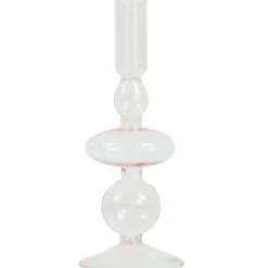 Gracie glas lysestage  lyserød 18 cm