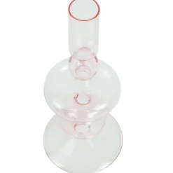 Gracie glas lysestage  lyserød 18 cm